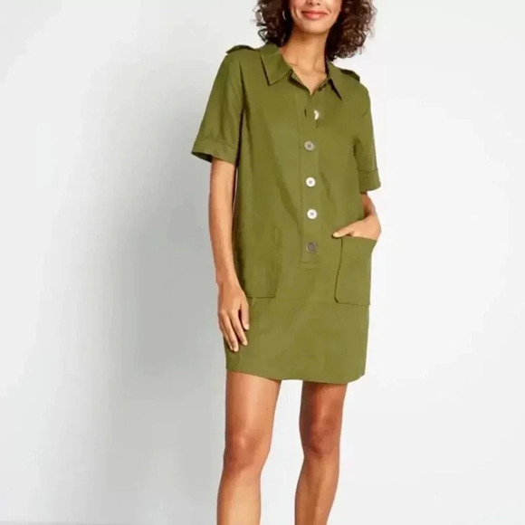MODCLOTH | CASUAL LINEN BLEND DRESS - Picture 1 of 12